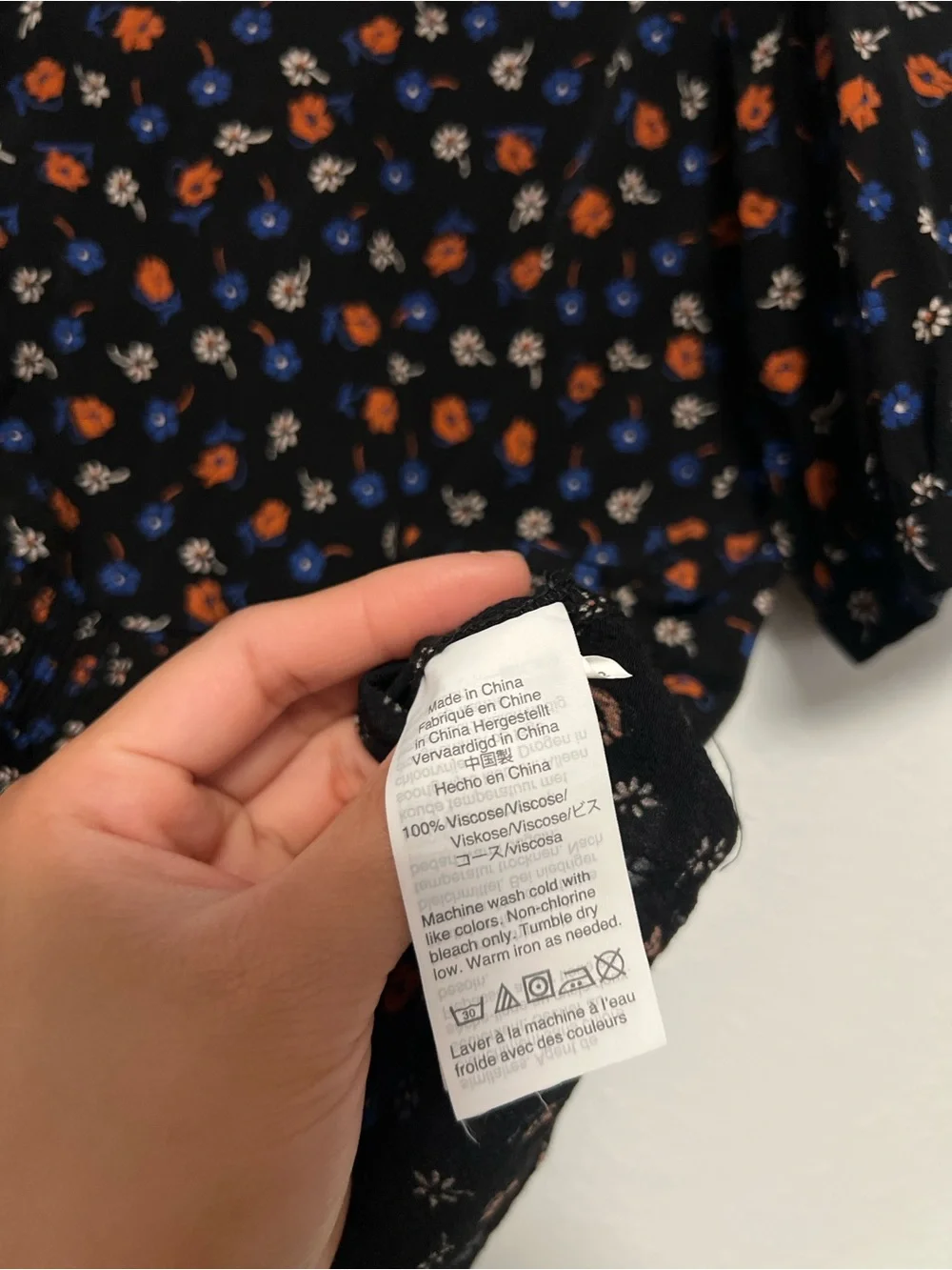 Madewell Flower Garden Floral Peplum Wrap Top Black Orange Blue Short Sleeve Sz4